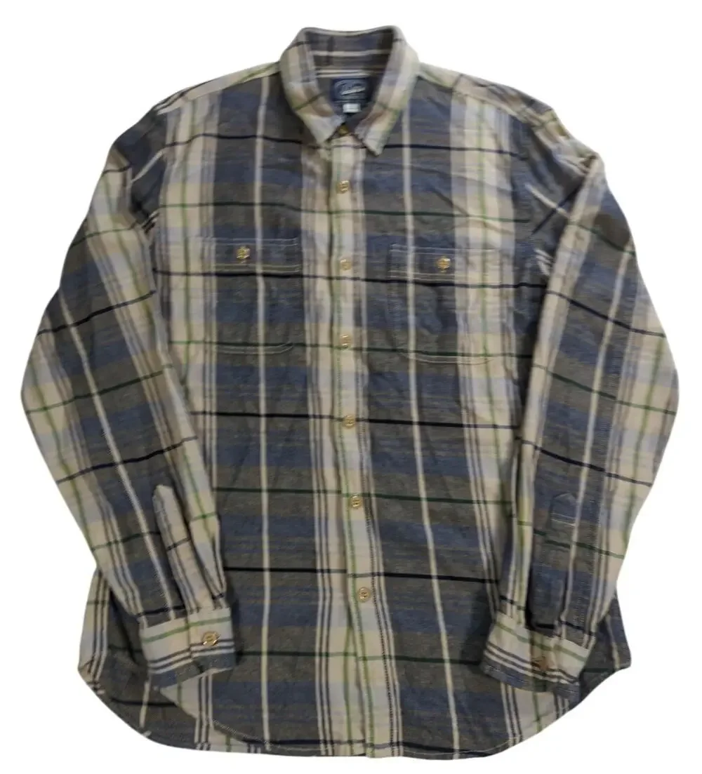 J Crew Mens Medium Plaid Flannel Shirt Long Sleeve Button Front Sportsman